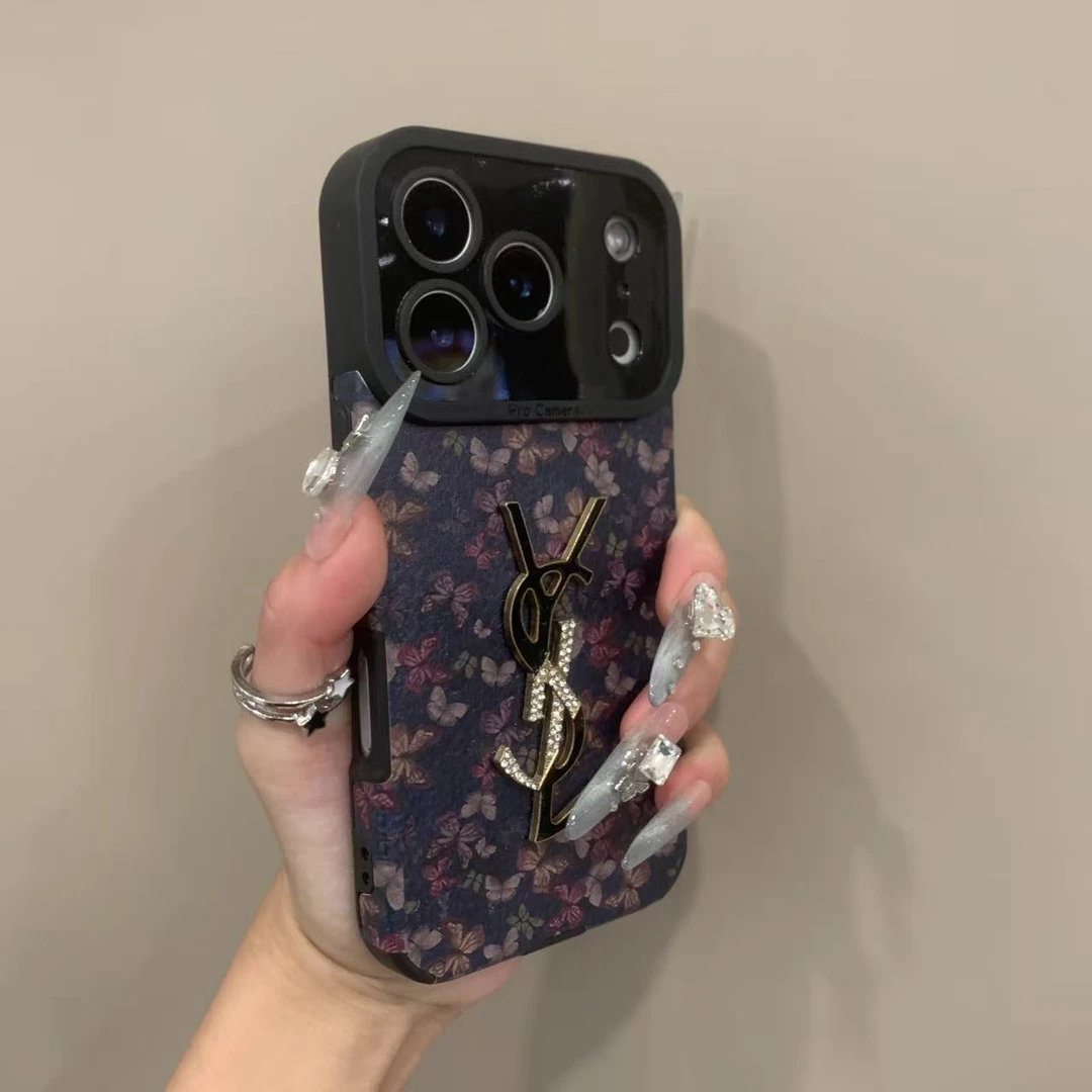梦幻复古蝴蝶适用于苹果17ProMax手机壳YSL16Pro新款15plus防摔14