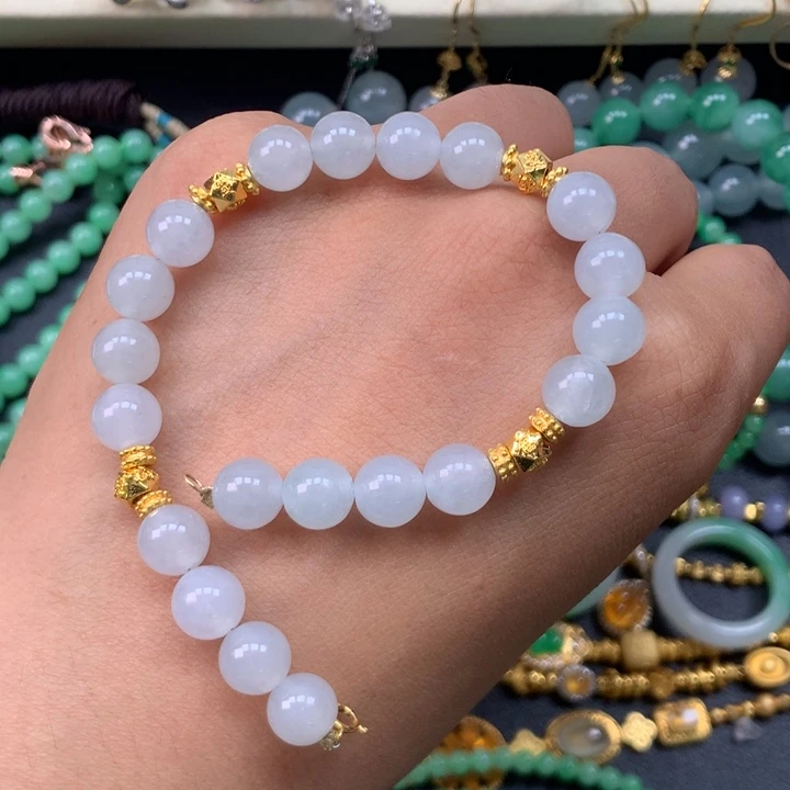 翡翠足金镶嵌手链卡7