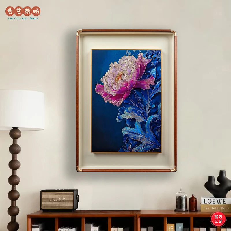 合艺手工雕刻新中式简约风格装饰画适用于客厅餐厅玄关