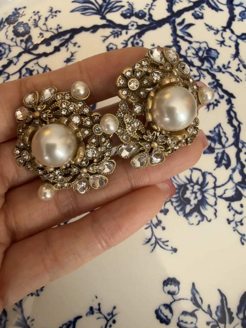 铜合金仿水晶耳饰 【然然王LA古藏】 铜合金耳饰【WRR2237】