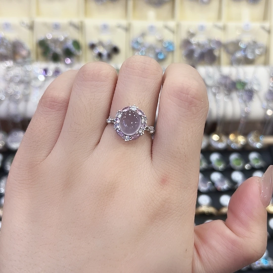 戒指萤石银S925镶嵌