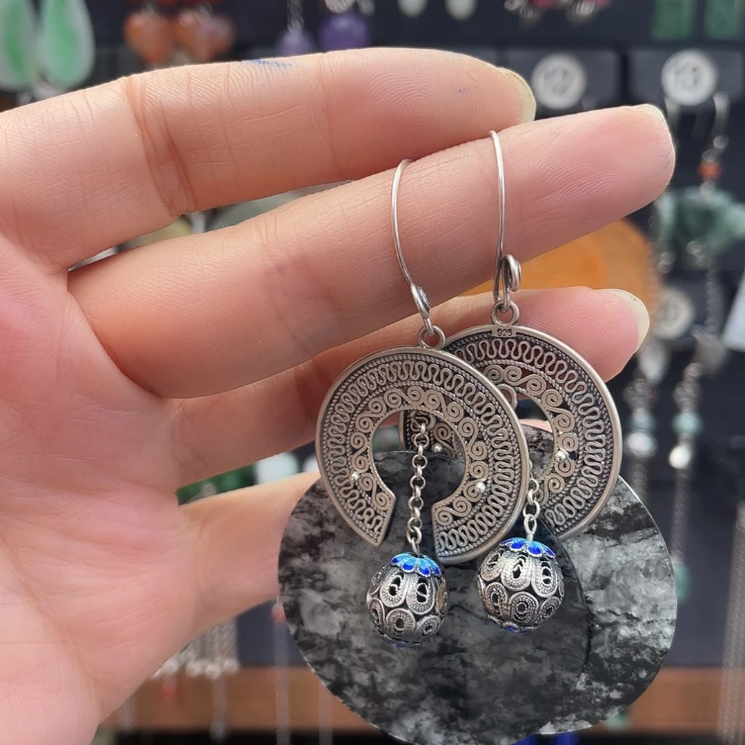 翡翠银S925镶嵌耳饰得****洋710yjjhgh