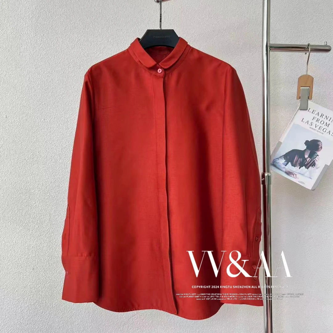 VV&AA 设计感优雅时尚气质单排扣衬衫 D6160