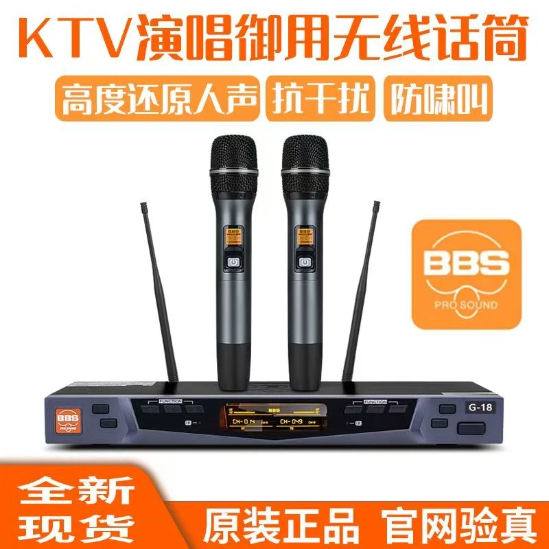 BBS无线一拖二话筒家庭手持专业家用KTV派对包房娱乐麦克风G-18