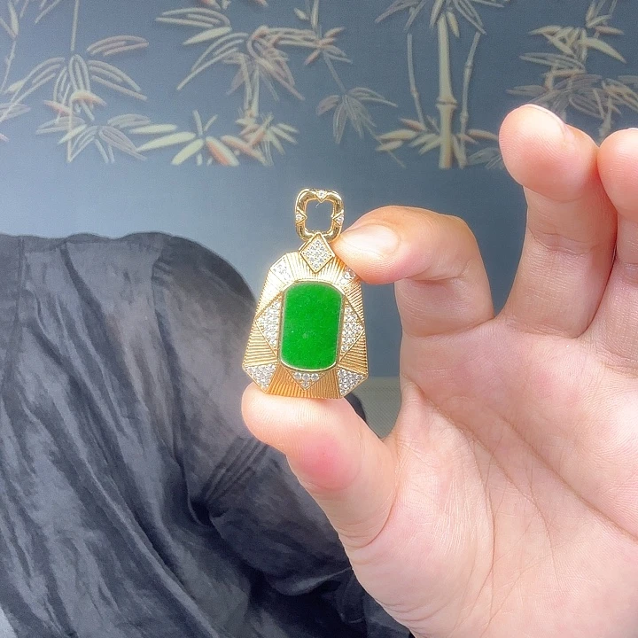 翡翠银S925镶嵌吊坠(不含链)特价