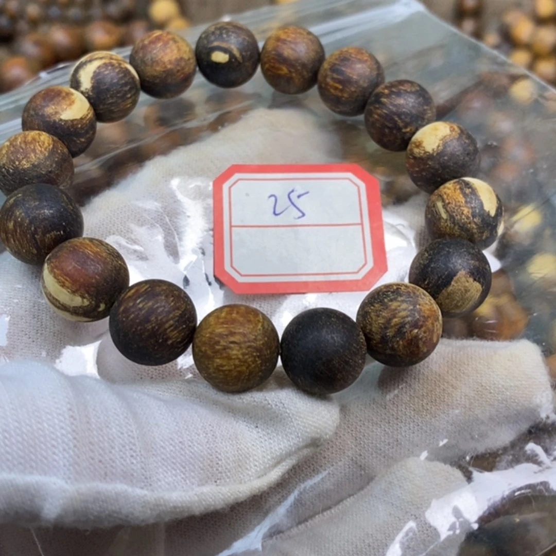 贡木手串/手链1.2黑油龙鳞麻丝花妖