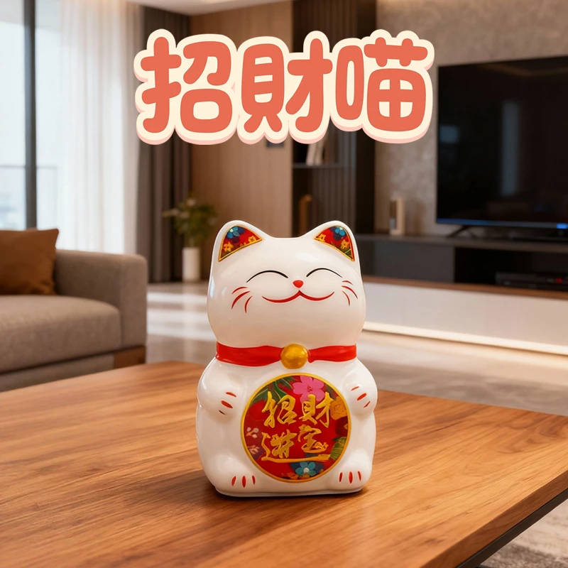 创意招财猫2025新款摆件办公桌面工位装饰入户开业居家客厅礼品