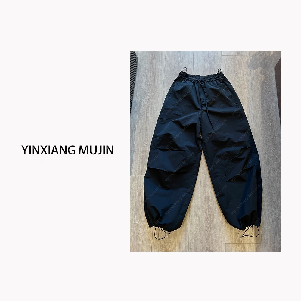 【YINXIANG MUJIN】美式工装裤 秋季宽松百搭纯色休闲裤女士抽绳