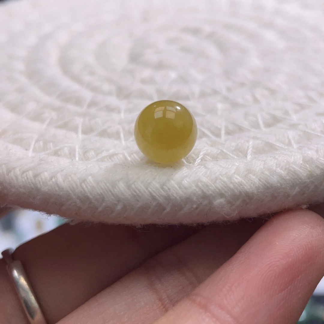 散珠翡翠特色黄翡圆珠卡8.9mm