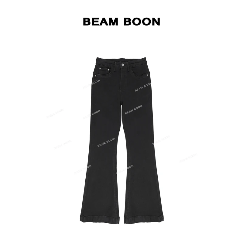 Beam Boon|【蜜桃喇叭裤】超模腿精弹力加绒保暖巨显瘦微喇牛仔裤