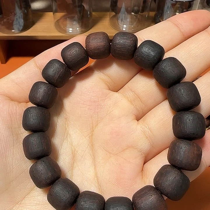 藤类降真香1.2明黄油金丝密结单圈老邢手串