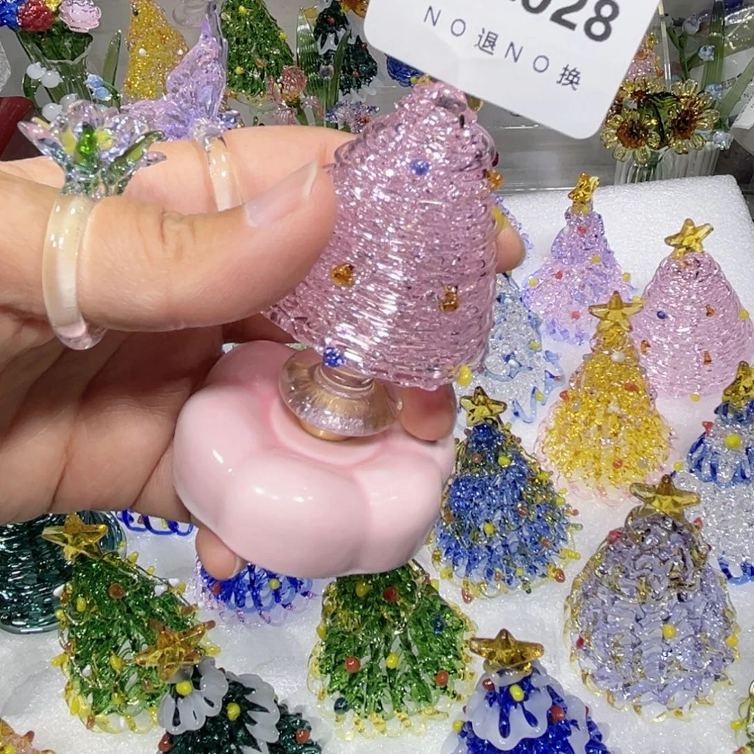 *****玻璃吊坠（不含链）28粉色圣诞树