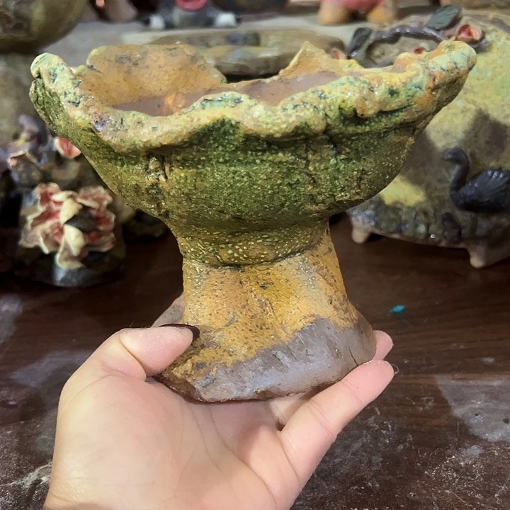 瑕疵福利手工粗陶高温花器