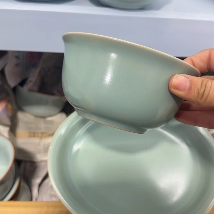 微瑕仿古不开片餐碗