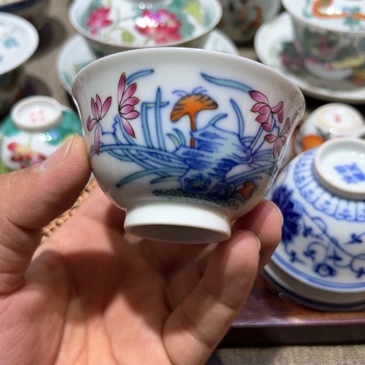 纯手绘精品盖碗杯