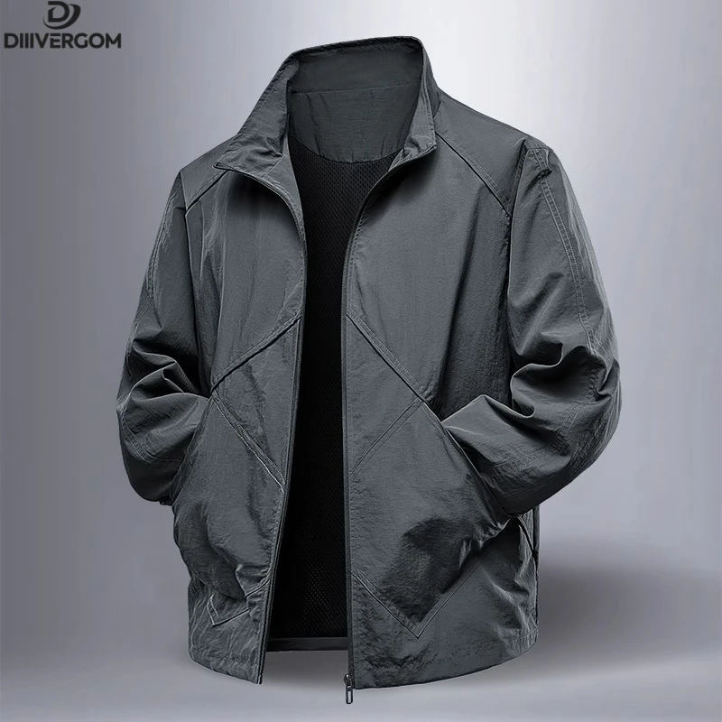 DIIIVERGOM秋季立领薄款防风简约风夹克休闲连帽潮流外套透气夹克
