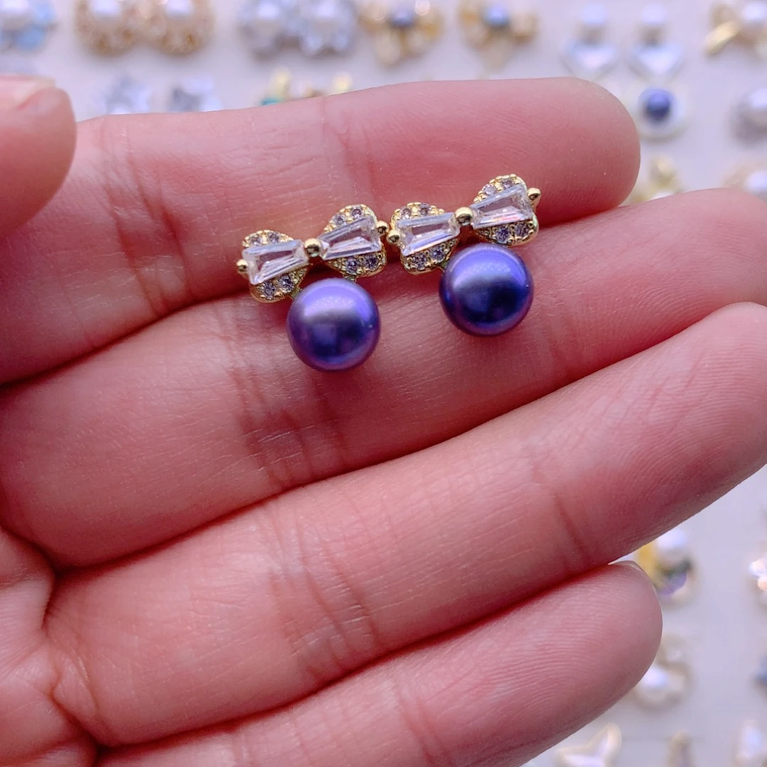 合金淡水珍珠耳饰