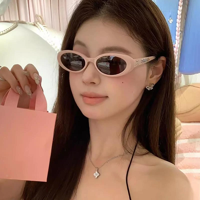 jennie同款墨镜辣妹粉色猫眼小框偏光防紫外线近视太阳眼镜女潮