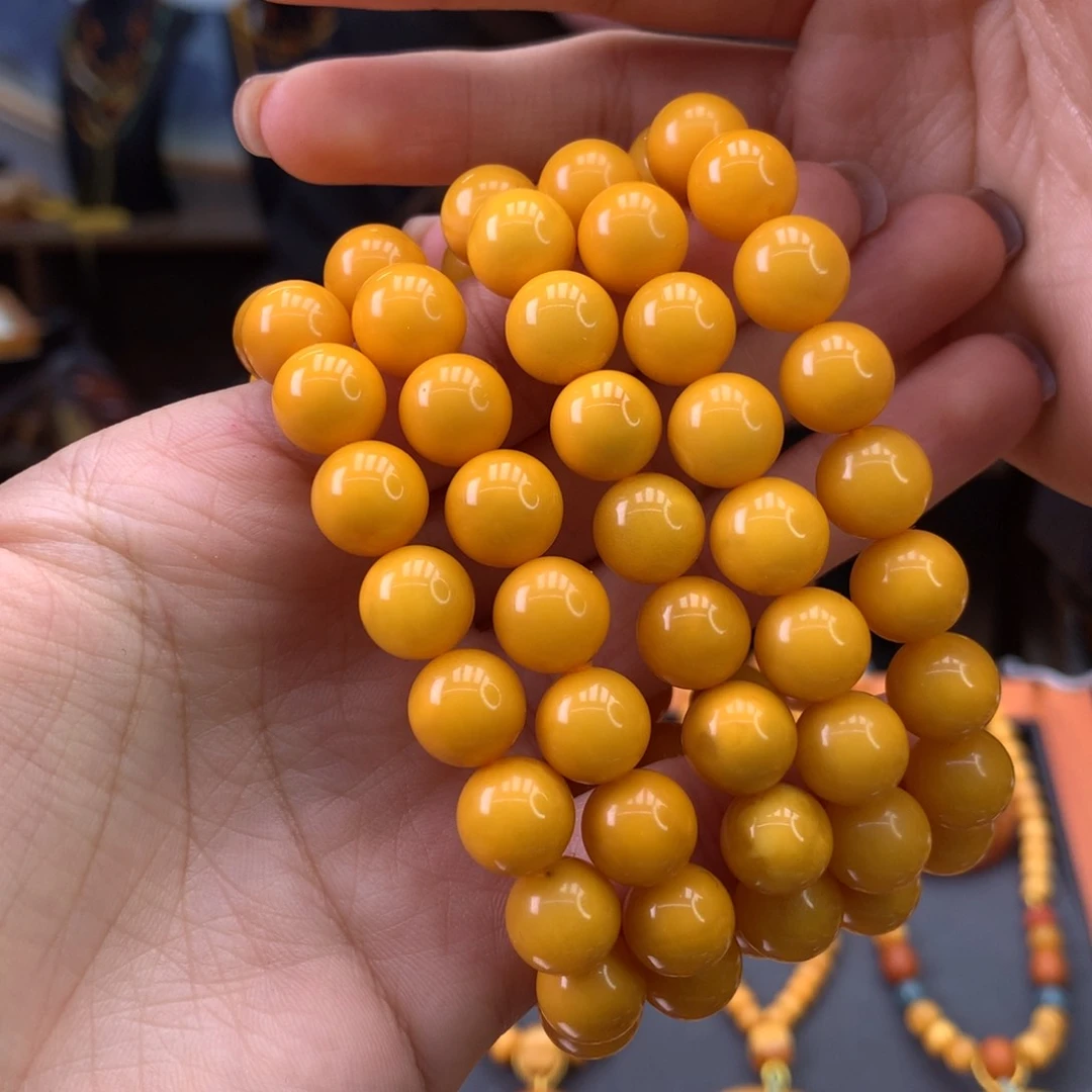 蜜蜡手串未镶嵌多样性发一