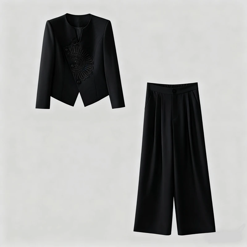 【两件套】【有里布】休闲风通勤时尚轻奢慵懒风套装HY0065