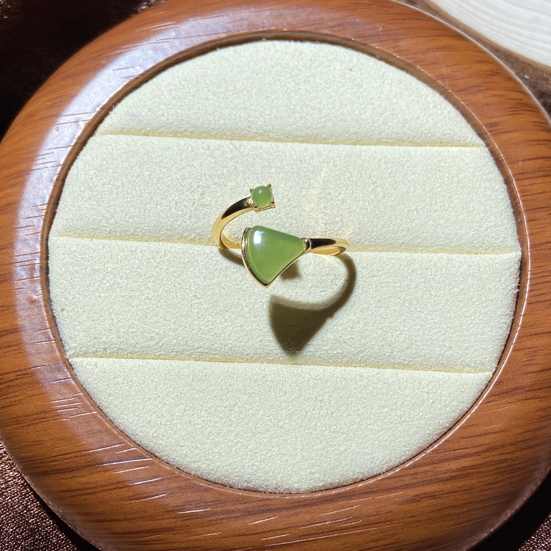 JZ2203 S925和田玉碧玉戒指