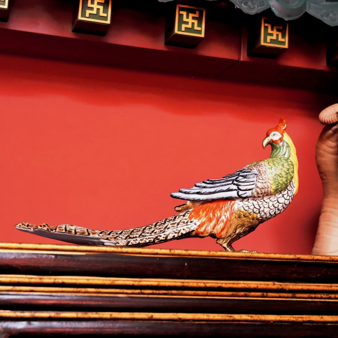 【本尼家】DG34卷尾山鸡摆件35.5*13*18.5cm