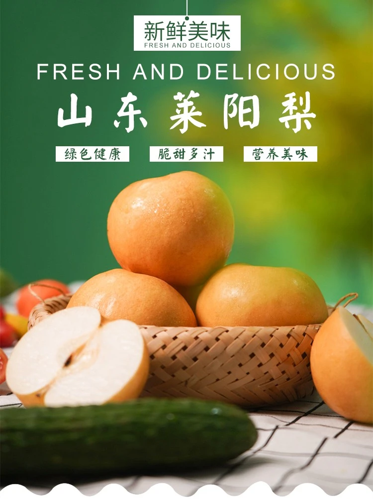 正宗烟台莱阳秋月梨细腻化渣口口爆汁