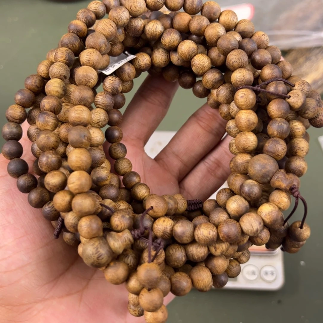 沉香手串海南老白棋卡8/21g多圈多样性发一