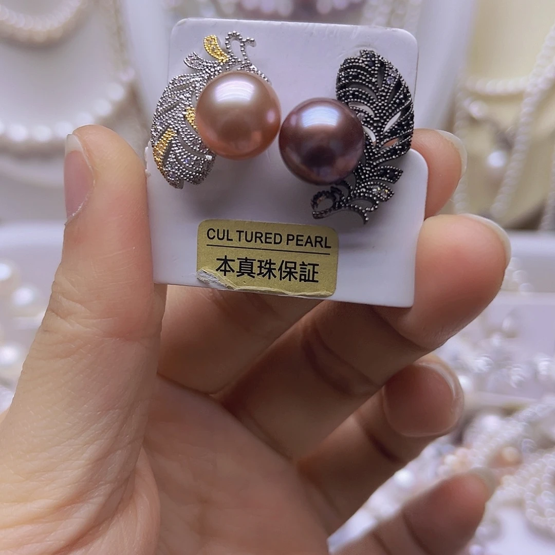 吊坠或者耳钉银S925镶嵌淡水珍珠