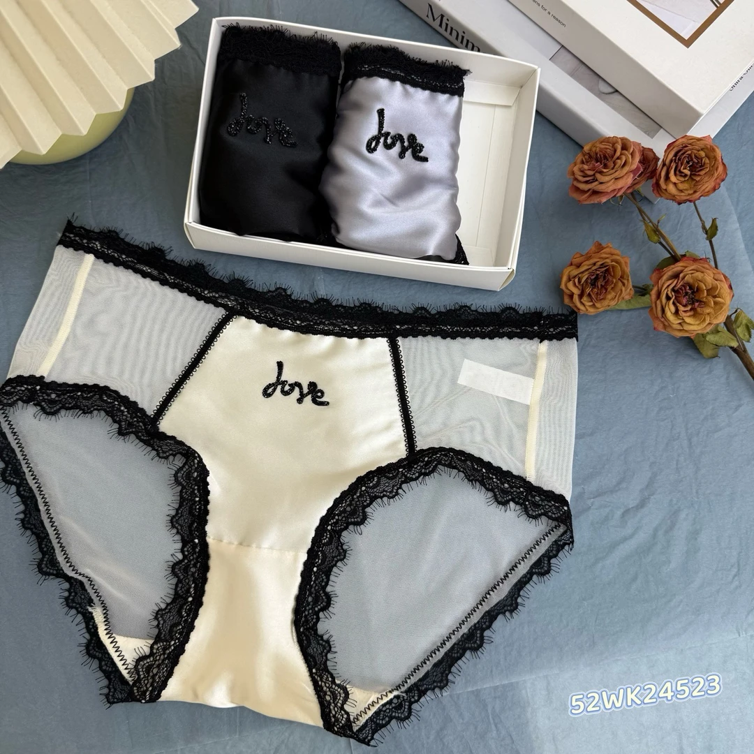 性感中腰无痕性感风女三角内裤蕾丝女士三角裤柔软套装