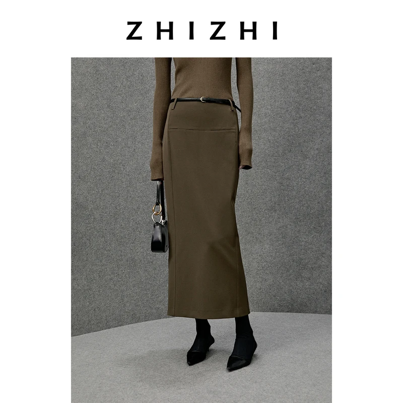 致知 瑶台月 薄磨毛简约小鱼尾裙有质感25年冬季新款ZZ2EWWBT013