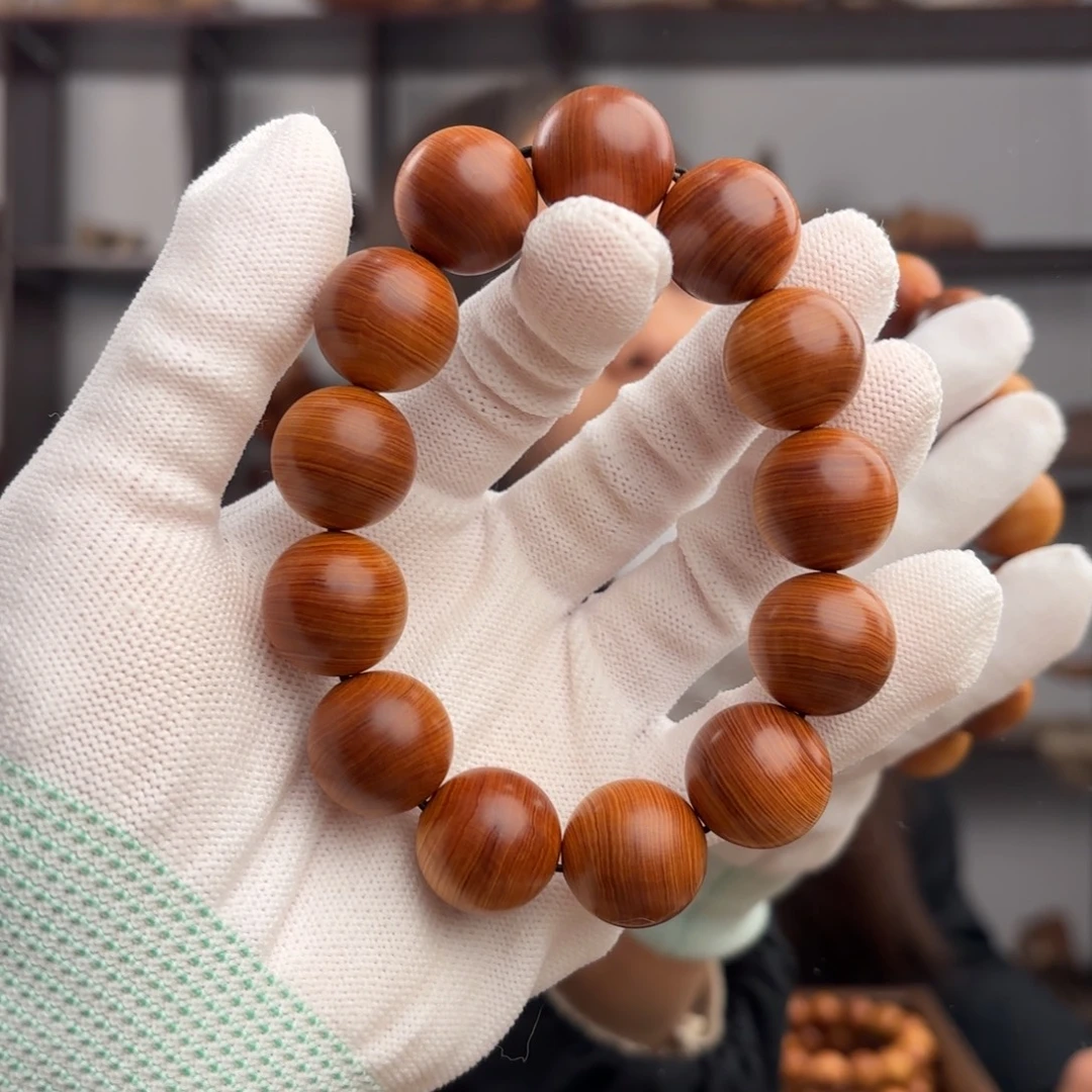 手串/手链柏木（崖柏） 1.8红黑油蚕丝纹白粉骨料药甜香