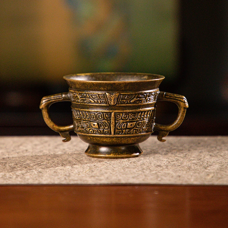 苏工精炼铜手工炉酒杯炉宣德炉家用香薰摆件茶桌摆件铜香炉香炉
