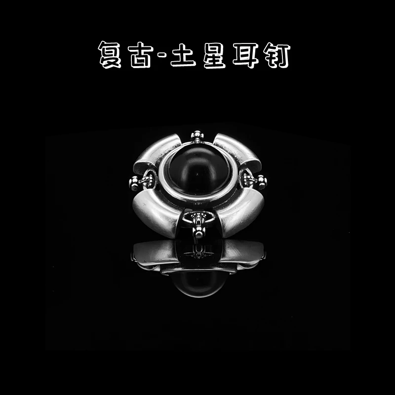 铜合金耳饰 潮酷土星耳钉新款爆款欧美耳环轻奢高级感复古A0302