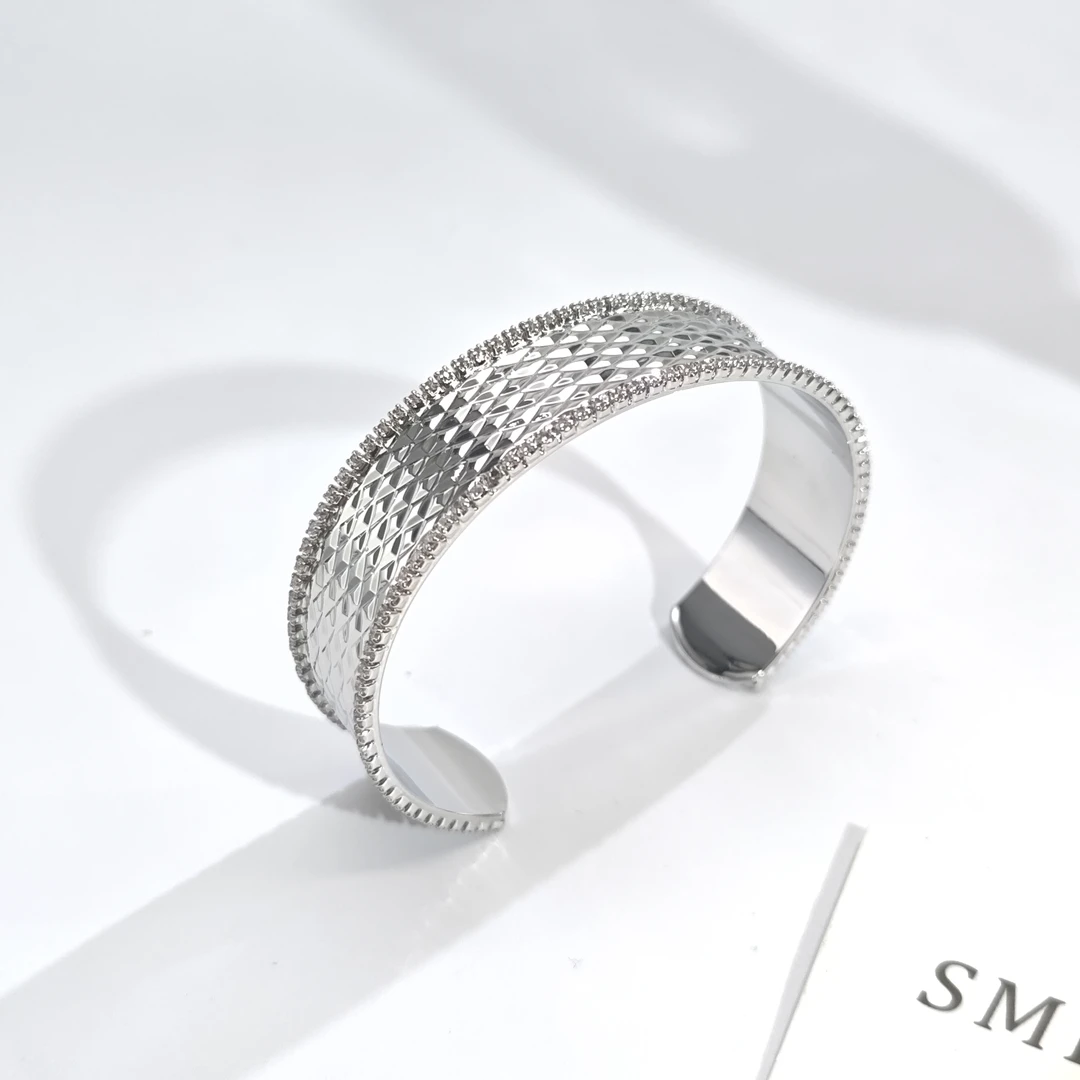 铜合金手镯 06497高级时尚闪闪菱形纹理个性手镯