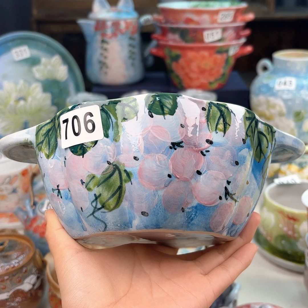 景德镇手绘高温釉下彩陶瓷茶具