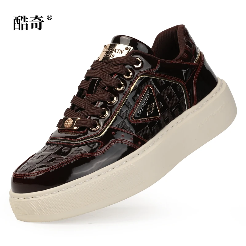 GUCL2025新款男士复古欧美风休闲轻奢皮质板鞋