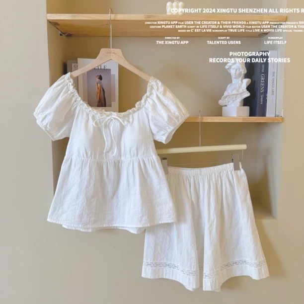 【甜梦初醒】夏季纯棉短袖短裤长裤透气家居服可外穿女显瘦显白孕妇