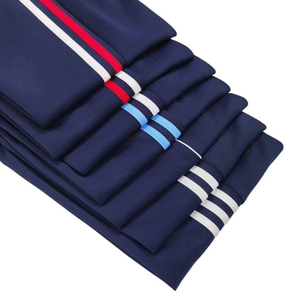 春夏薄款校服裤藏蓝色初高中小学生通用校服裤子宽松直筒运动长裤