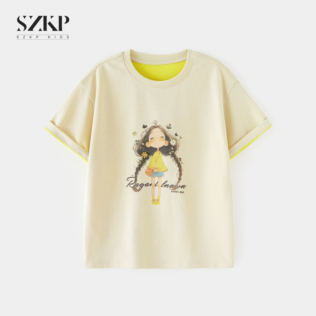 SZKP吸汗透气薄款t恤女童夏季新款儿童洋气潮款短袖YNYX551232