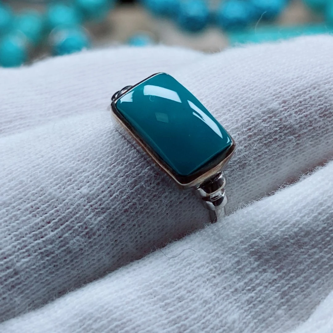 银S925镶嵌绿松石绿松石