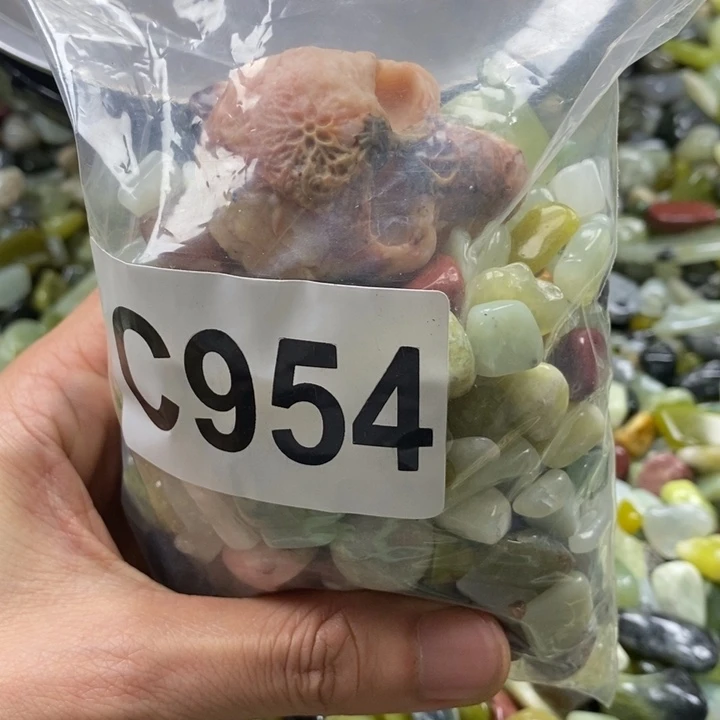 蛇纹石玉鱼缸石未镶嵌