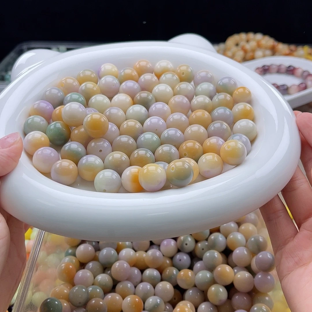 白玉菩提吊坠c14mm/30+3颗三彩