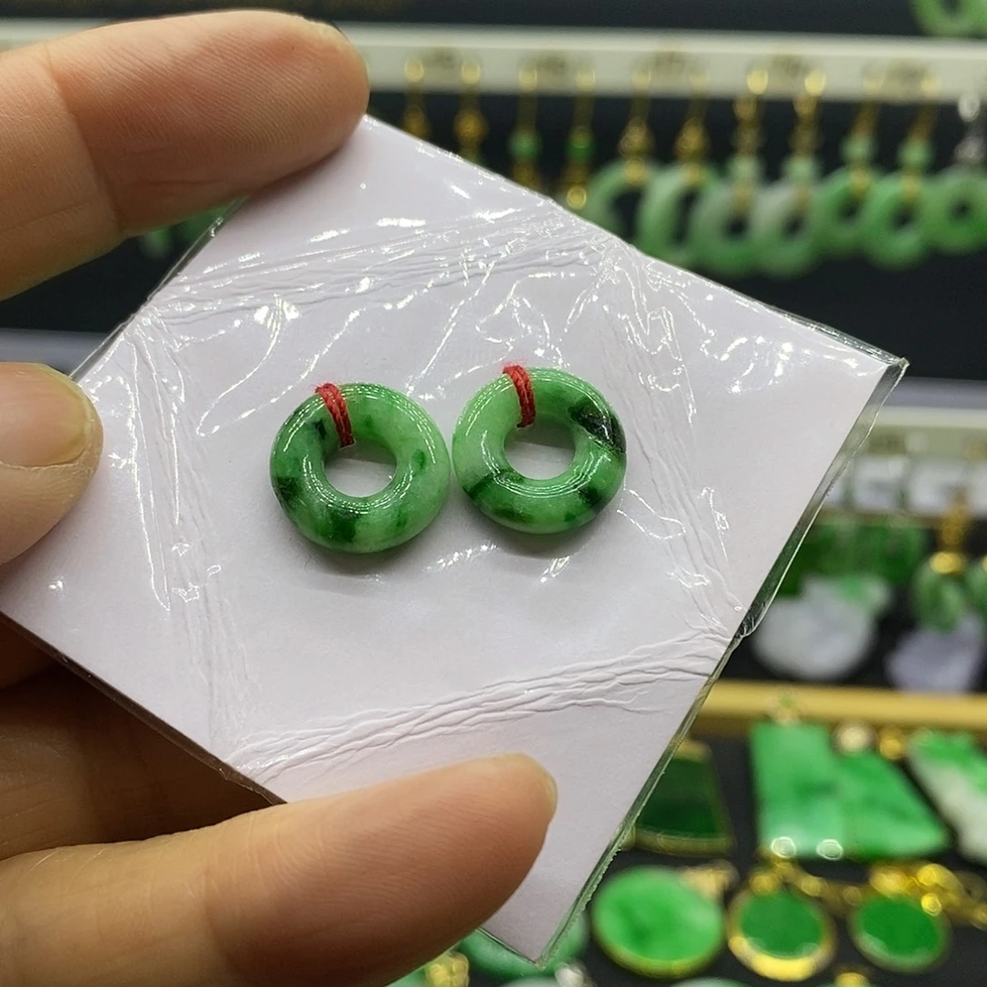 翡翠未镶嵌耳饰耳坠