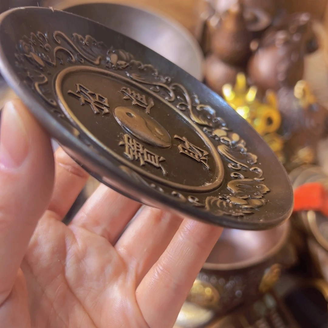 原矿风磨铜托盘一个