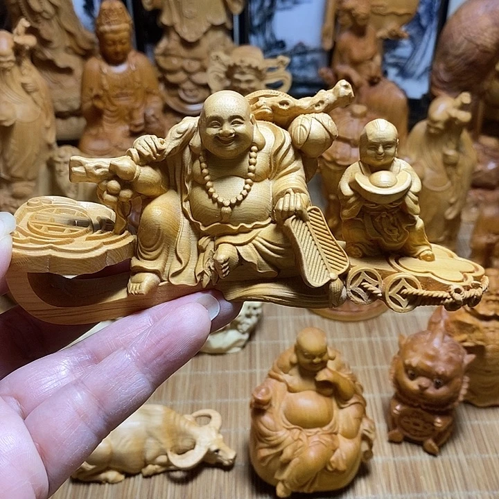 柏木（崖柏）弥勒摆件