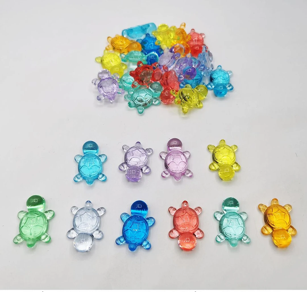 （许愿+九宫格）DIY亚克力透色小乌龟摆件家用卧室创意