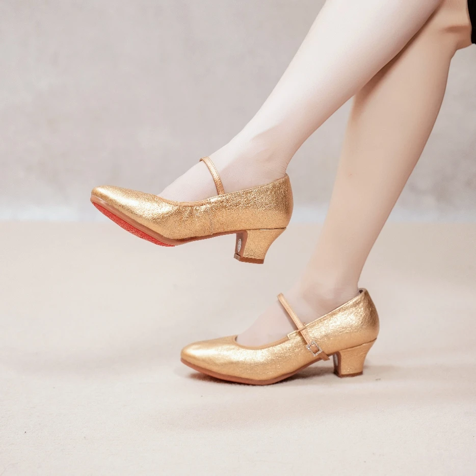 [舞蹈老师推荐]小金羊软皮专业教师方口舞鞋交谊舞华尔兹广场舞