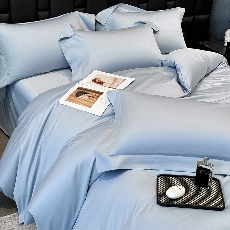 轻奢A类高级感长绒棉四件套全棉亲肤被套纯棉裸睡床笠床单款床品