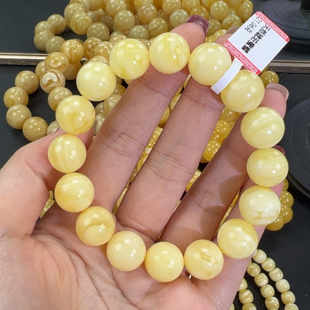 琥珀未镶嵌手链21白蜡